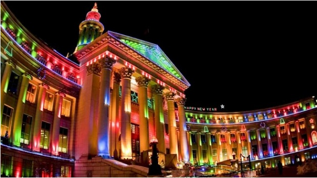 Đèn led chiếu sáng kiến trúc tòa nhà tại Denver, Tiểu bang Cororado, Hoa Kỳ
