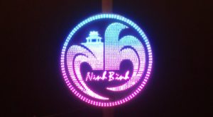 Hoa văn trang trí cột điện dùng đèn led logo Ninh Bình